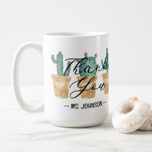 Cactus Thank You Custom Name  Coffee Mug