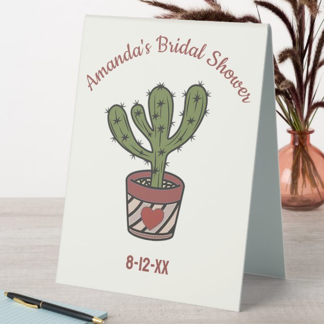 Cactus Theme Bridal Shower Personalized Fiesta Table Tent (In SItu (Table))