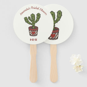 Cactus Theme Bridal Shower Personalized Hand Fan