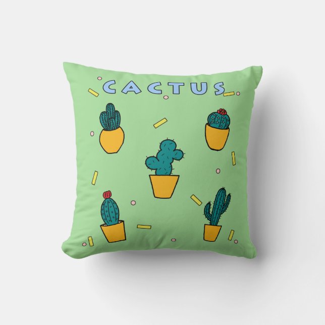 Cactus Throw Pillow (Front)