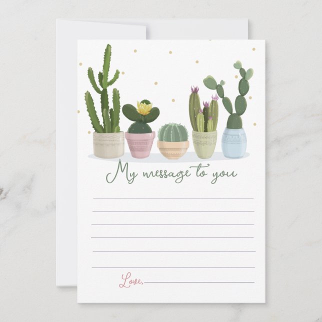 Cactus Time Capsule Message To You Invitation (Front)