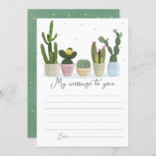 Cactus Time Capsule Message To You Invitation