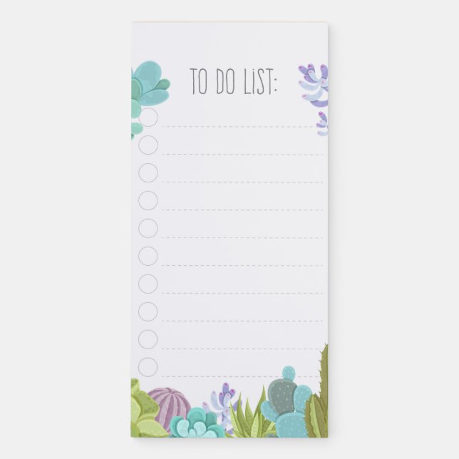 Cactus To Do List Magnetic Notepad (Front)