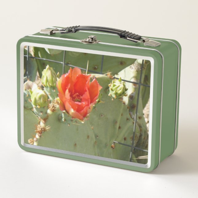 Cactus Tough and Beautiful green lunchbox (Front)