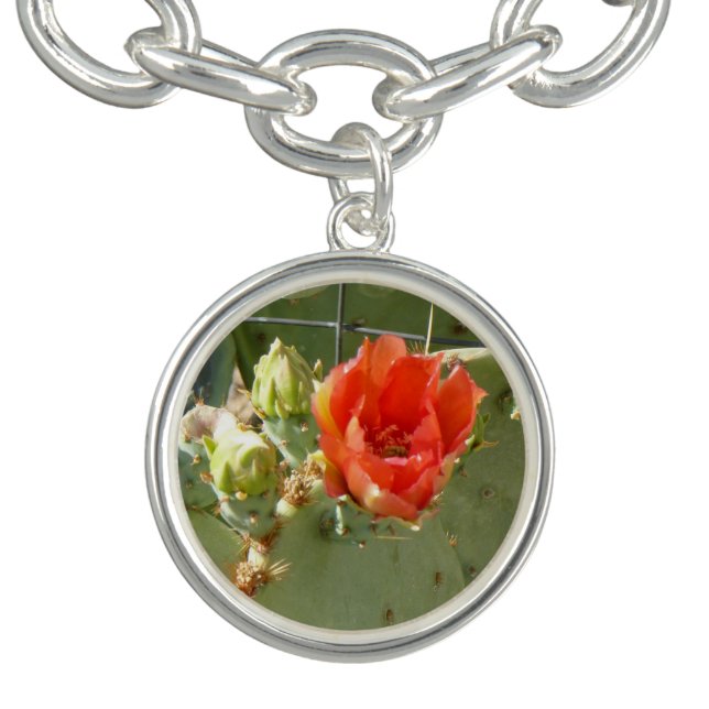 Cactus Tough and Beautiful sterling charm bracelet (Design)