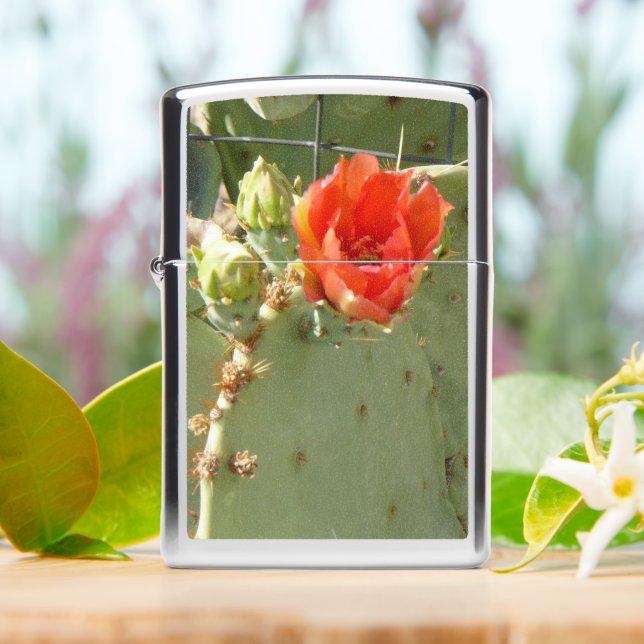 Cactus Tough and Beautiful Zippo lighter (On Table)