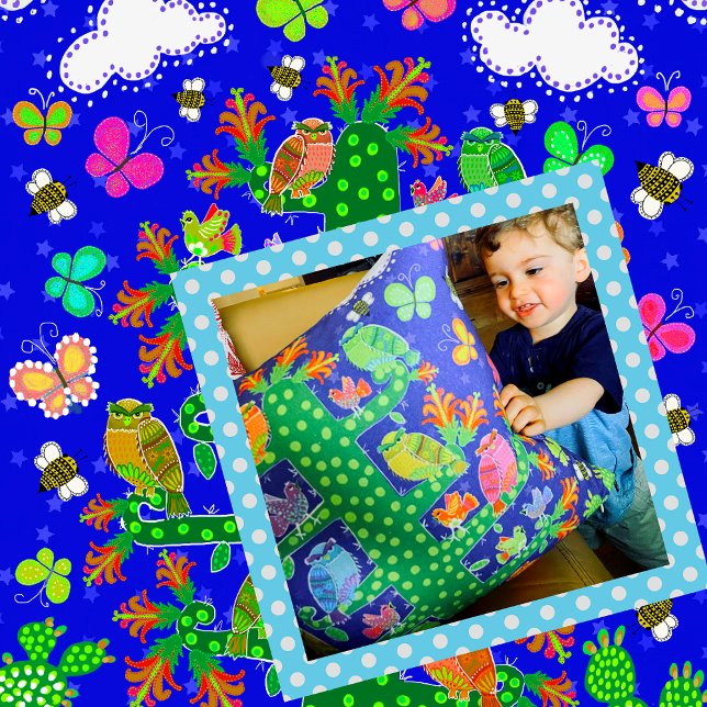 Cactus Tree of Life with Owls and Birds  Throw Pillow (Creator Uploaded)