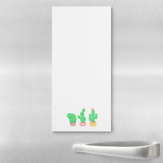 Cactus Trio Desert Modern Boho Magnetic Notepad (In Situ)