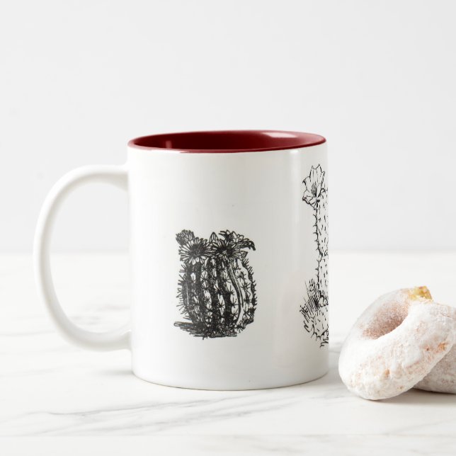 Cactus Two-Tone Coffee Mug (With Donut)