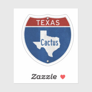 Cactus TX Road Sign Sticker
