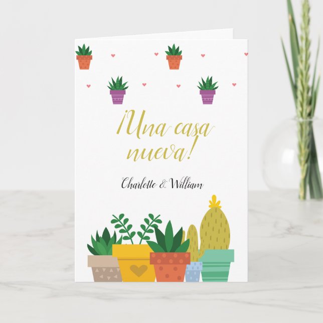 Cactus Una Casa Nueva A new House Congratulations Card (Front)