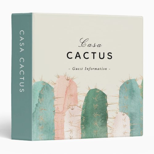 Cactus Vacation Rental Guest Information 3 Ring Binder