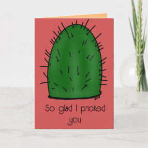 Cactus valentine's Day Letterpress Thank You Card