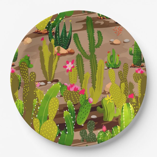 Cactus Variety 3 Paper Plates (Front)