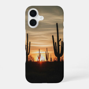 Cactus Vintage au Coucher du Soleil iPhone 16 Case