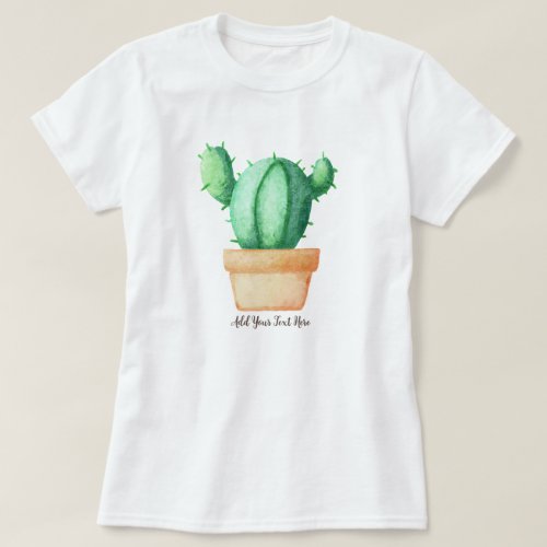 Cactus Watercolor Art Plant Lovers T_Shirt