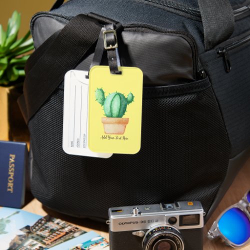 Cactus Watercolor Art _ Plant Lovers T_Shirt Luggage Tag
