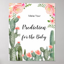 Cactus Watercolor predictions for baby Poster