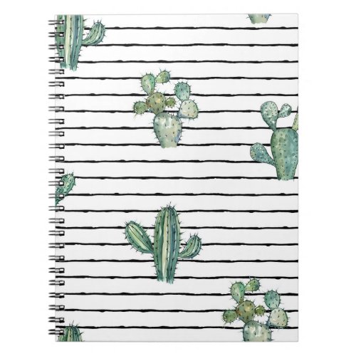Cactus Watercolor Vintage Pen Drawing Notebook