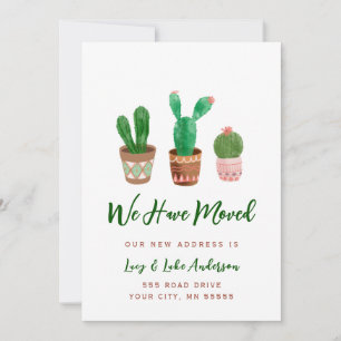 Cactus We Have Moved Announcement Card