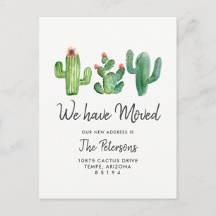 Cactus We Have Moved Moving Announcement Postcard