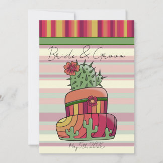 Cactus Wedding Cake Invitation
