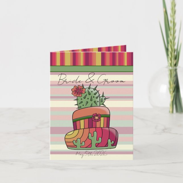 Cactus Wedding Cake Invitation (Front)