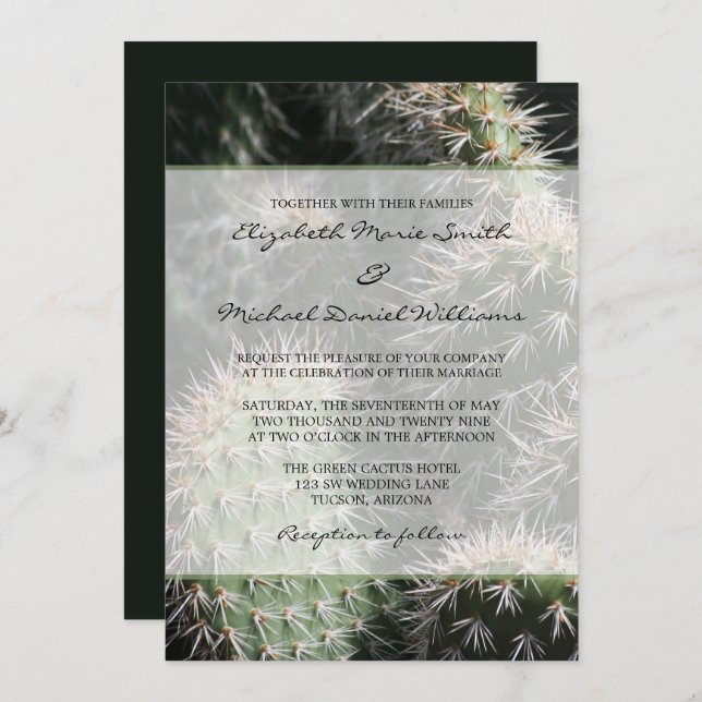 Cactus Wedding Invitation (Front/Back)