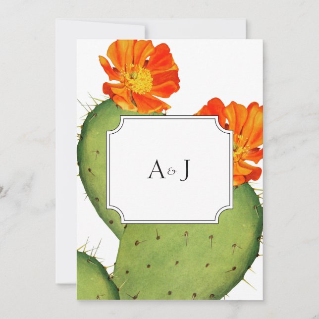 Cactus wedding invitation card (Front)