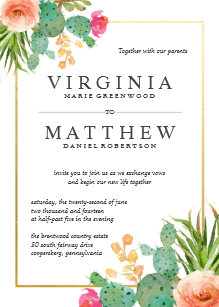 cactus wedding invitations zazzle