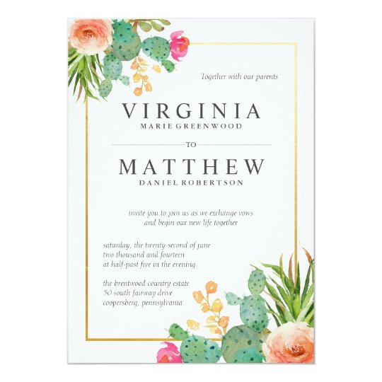 cactus wedding invitations zazzle com