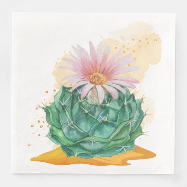Cactus Wedding Paper Dinner Napkins (Front)