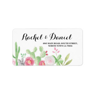 Cactus Wedding Return Address Label Mexican Fiesta