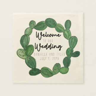 Cactus Wedding: Welcome Napkins