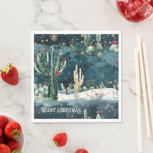 Cactus Western Cowboy Cowgirl Christmas Napkins