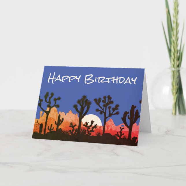 Cactus Western Southwestern Theme Birthday Card (Front)