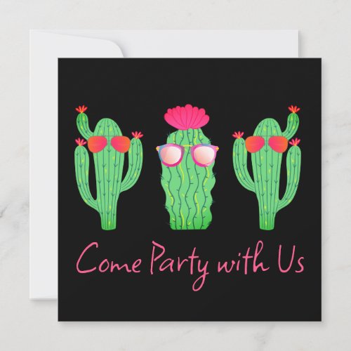 Cactus Western Theme Party  Invitation