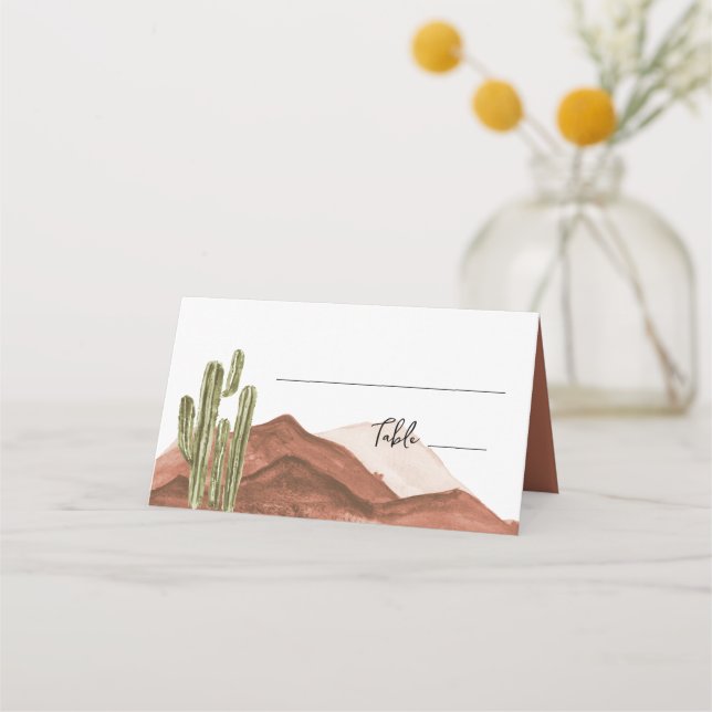 Cactus western Wedding Place card boho (Front)