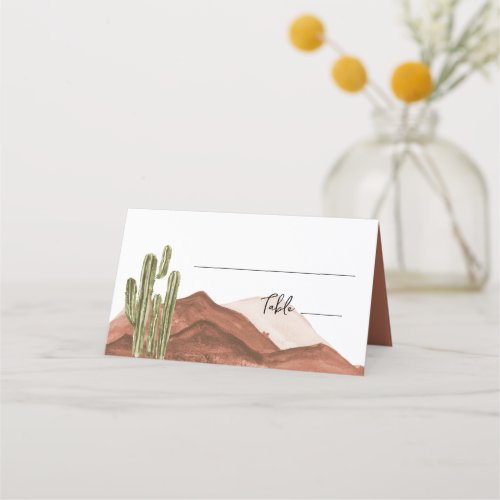 Cactus western Wedding Place card boho