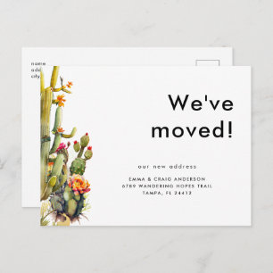 Cactus We've Moved Postcard
