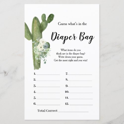 Cactus White Flowers Taco bout Love Diaper Bag