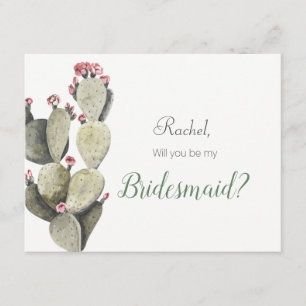 Cactus Will You Be My Bridesmaid Card