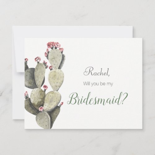 Cactus Will You Be My Bridesmaid Card