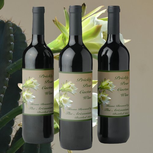 Cactus Wine Prickly Pear Flowers Wine Label