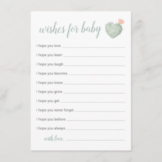 Cactus Wishes For Baby Card, Desert Baby Shower En Enclosure Card