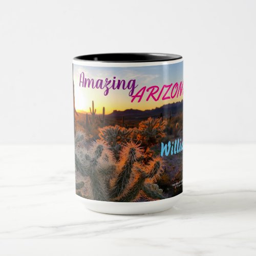 Cactus With Arizona Sunset Superstition Wilderness Mug