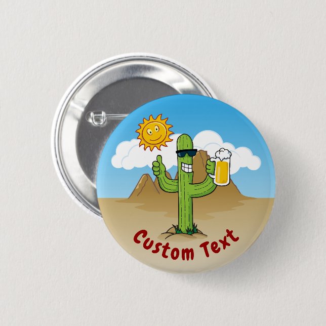 Cactus with Beer Button (Front & Back)