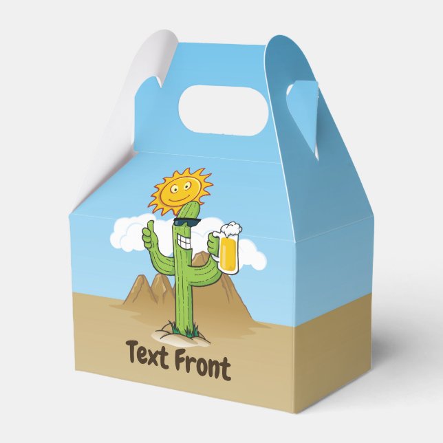 Cactus with Beer Favor Boxes (Front Side)