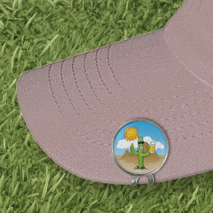 Cactus with Beer Golf Hat Clip