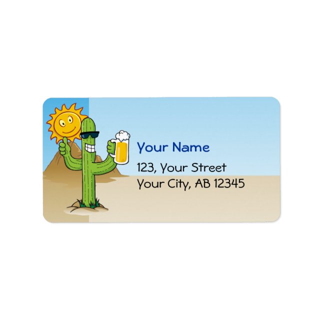 Cactus with Beer Label (Front)